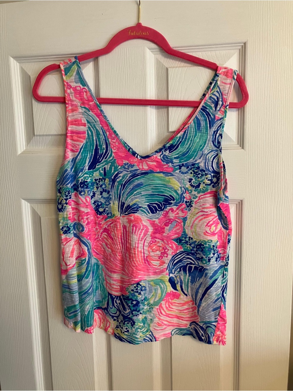 Lilly Pulitzer Pink Blue Green Floral Tank Top